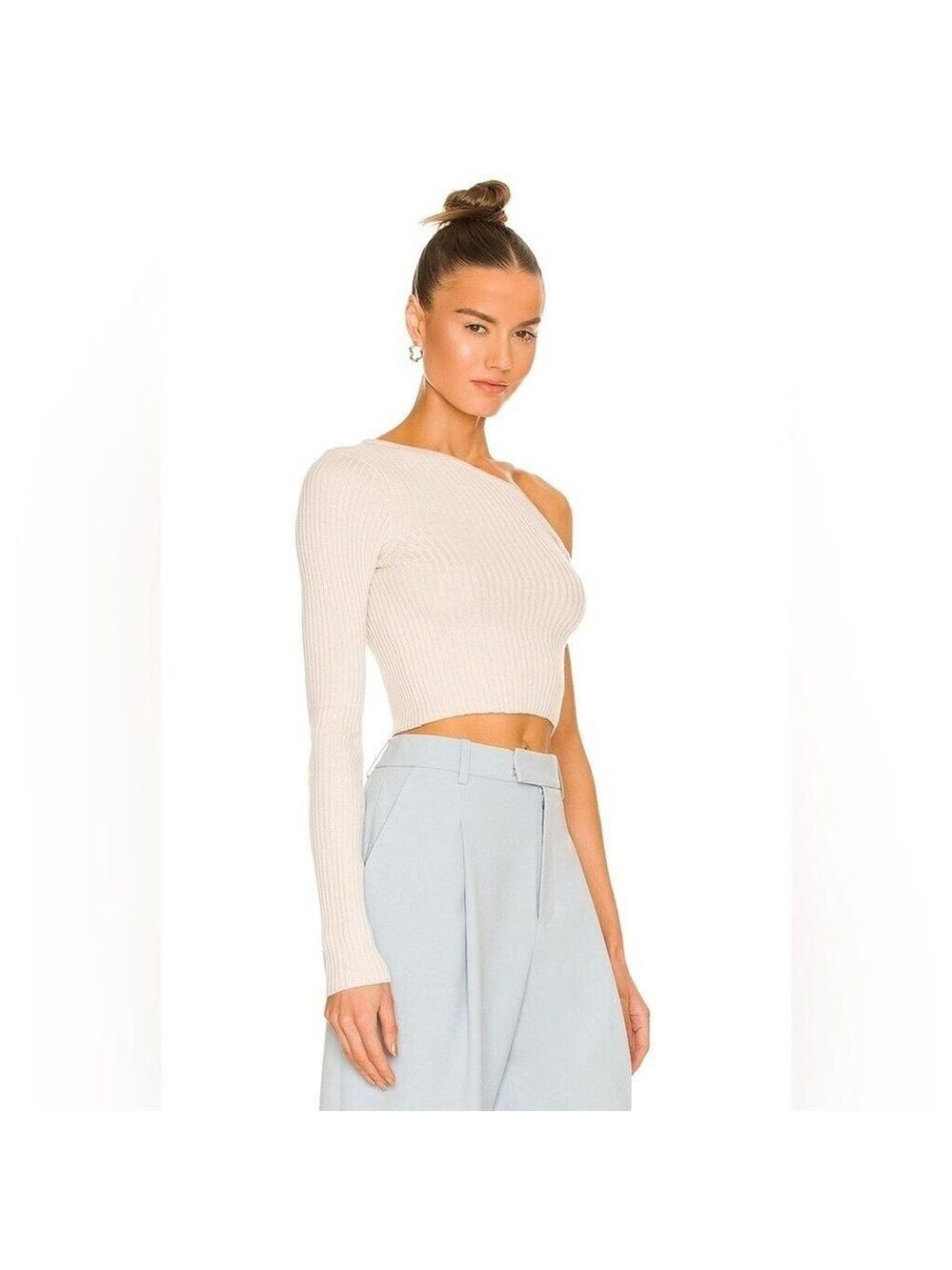 Silk Ivory Twist Sweater | Revolve Shae One Sleeve | NWT Large